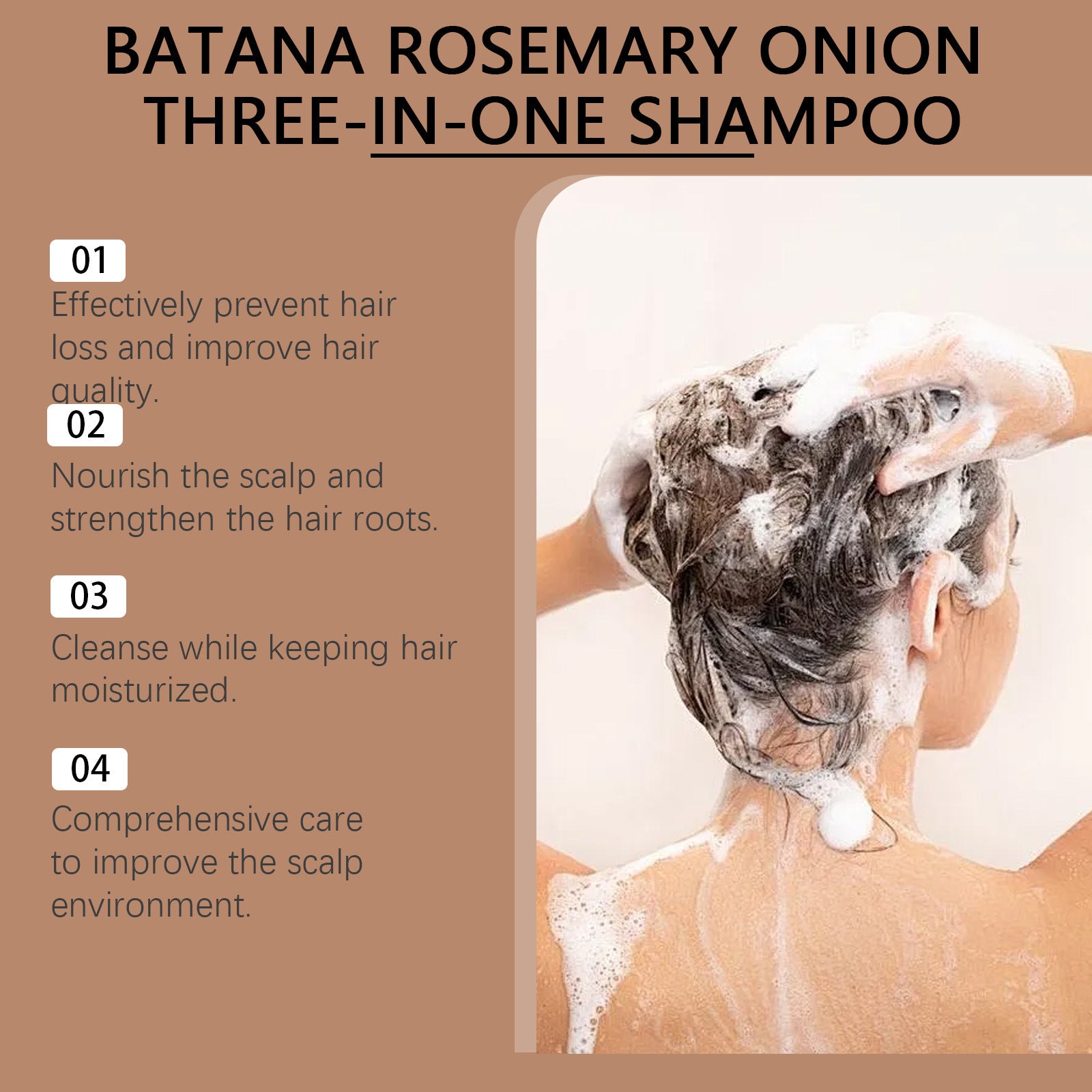 HOEGOA 3 in 1 Nourishing Hair Care Shampoo Cleansing Nourishing Scalp Moisturizing Hair Softening Hair Care Shampoo