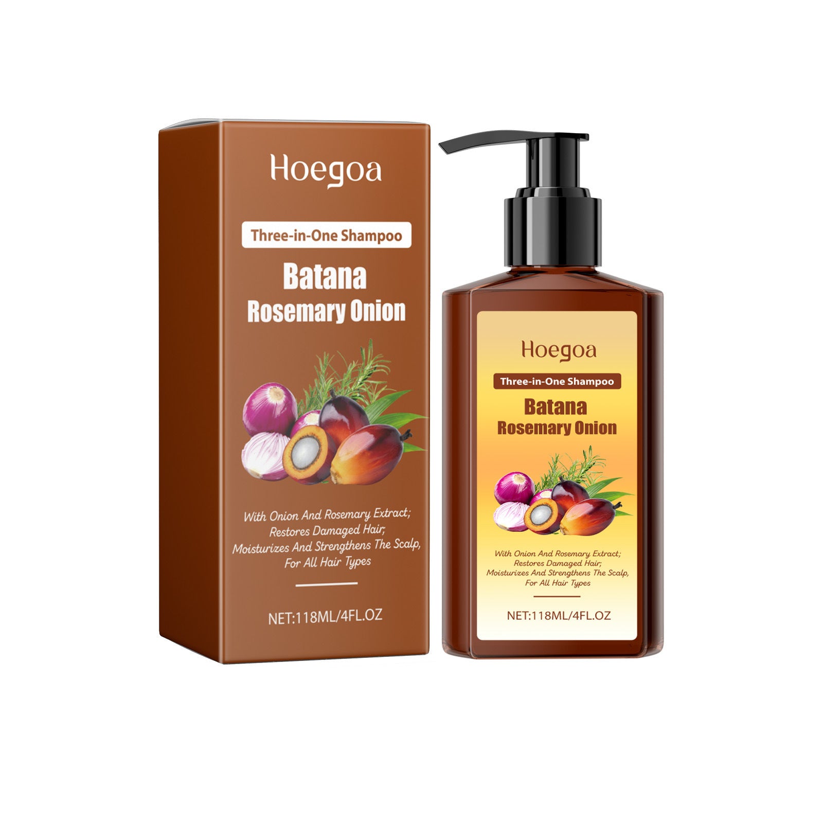 HOEGOA 3 in 1 Nourishing Hair Care Shampoo Cleansing Nourishing Scalp Moisturizing Hair Softening Hair Care Shampoo
