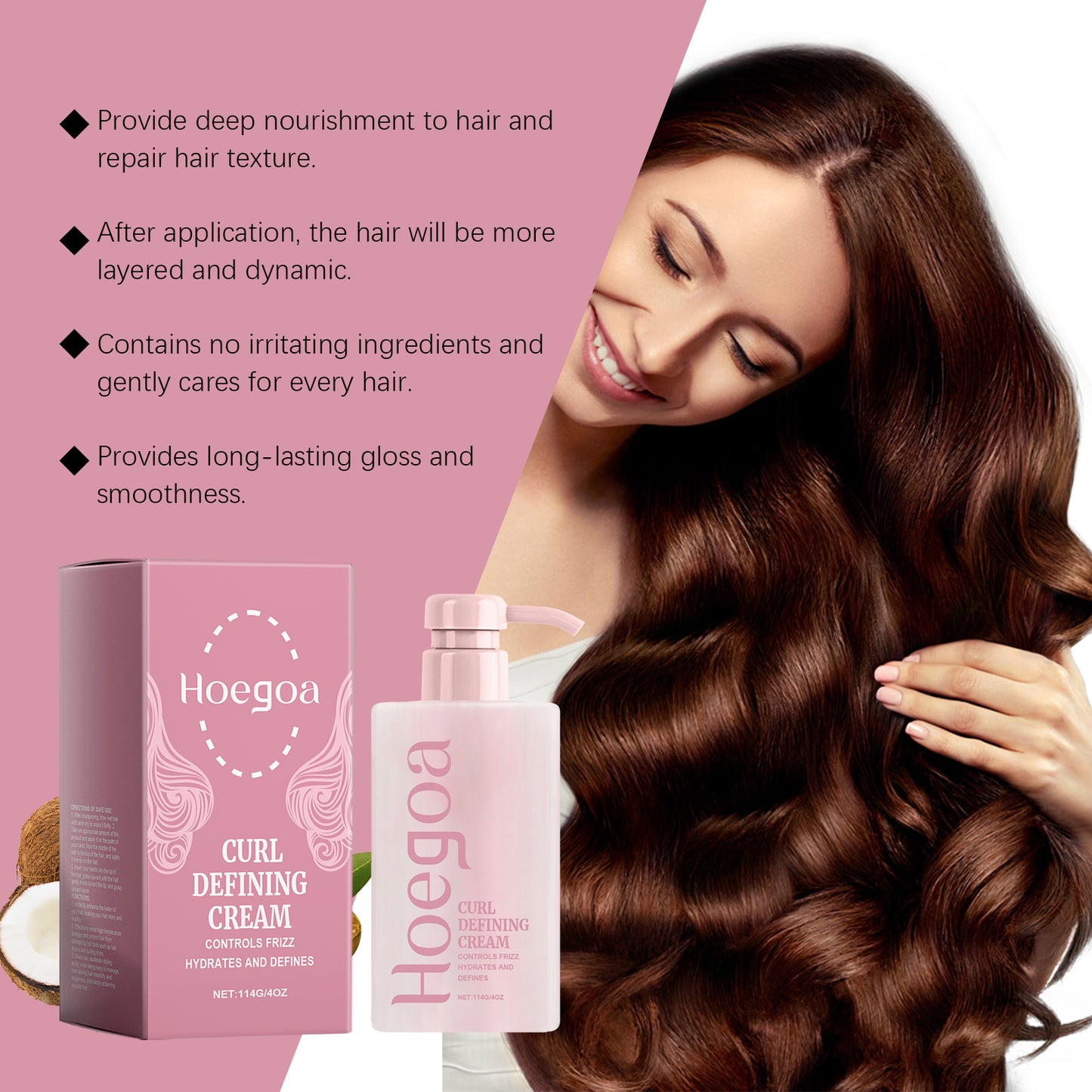 Hoegoa Curl Styling Cream for Moisturized Hair