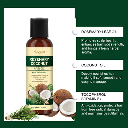 Hoegoa Rosemary Coconut Hair Oil Nourishes, Moisturizes and Fragrances Hair Care Hair Smooth Essence