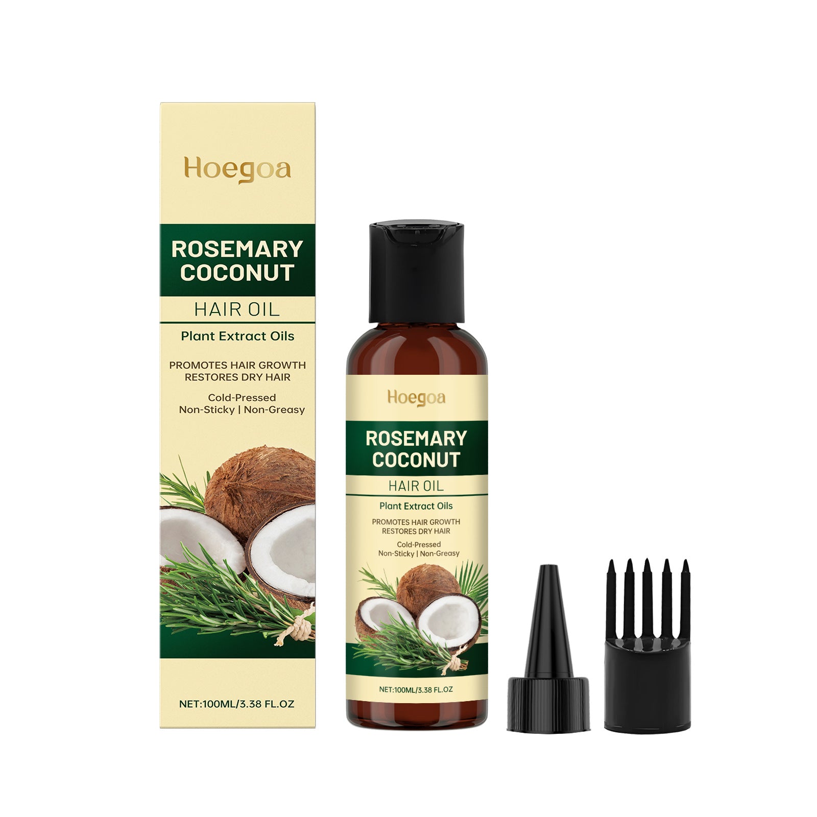 Hoegoa Rosemary Coconut Hair Oil Nourishes, Moisturizes and Fragrances Hair Care Hair Smooth Essence