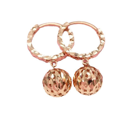 Hollow Ball Rose Gold Plated Earrings
