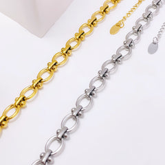 A205 hollow thick chain bracelet gold