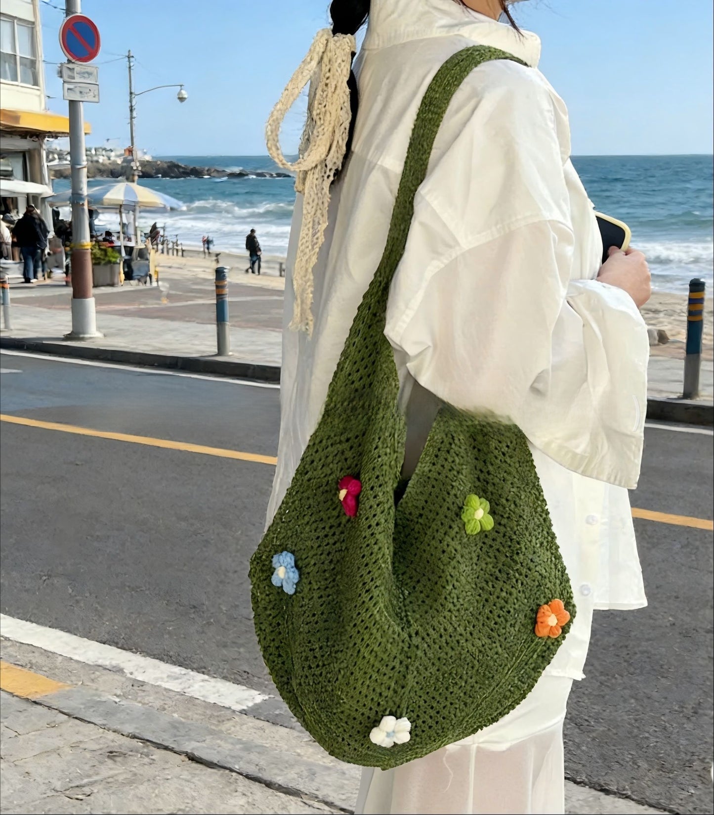 Hollow Hand-Woven Straw Tote Bag for Women