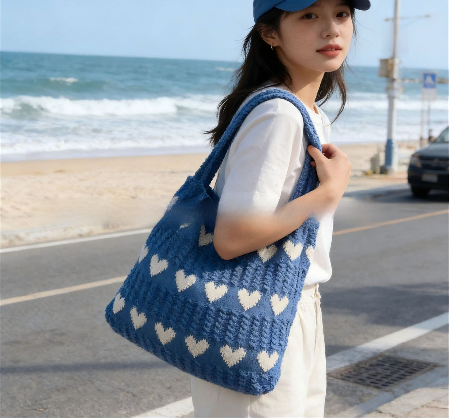 Hollow Hand-Woven Straw Tote Bag for Women