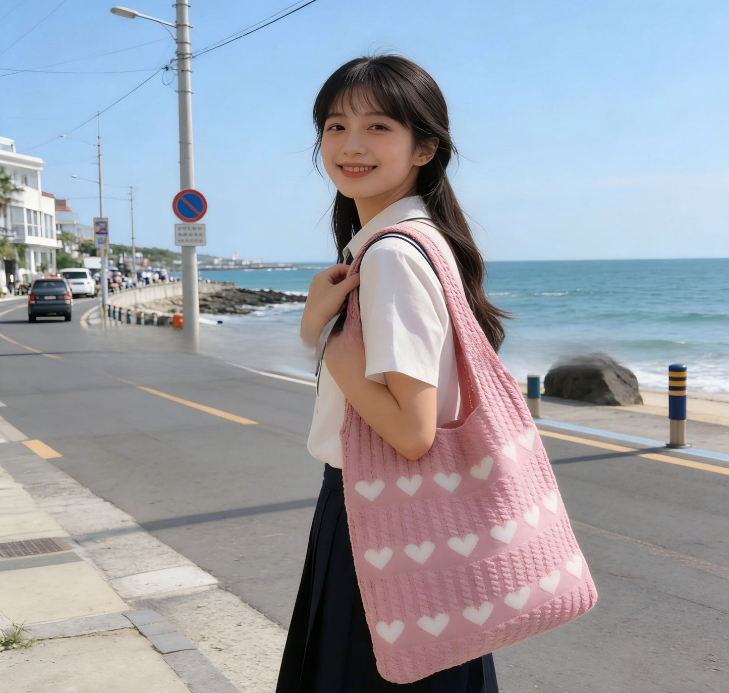 Hollow Hand-Woven Straw Tote Bag for Women