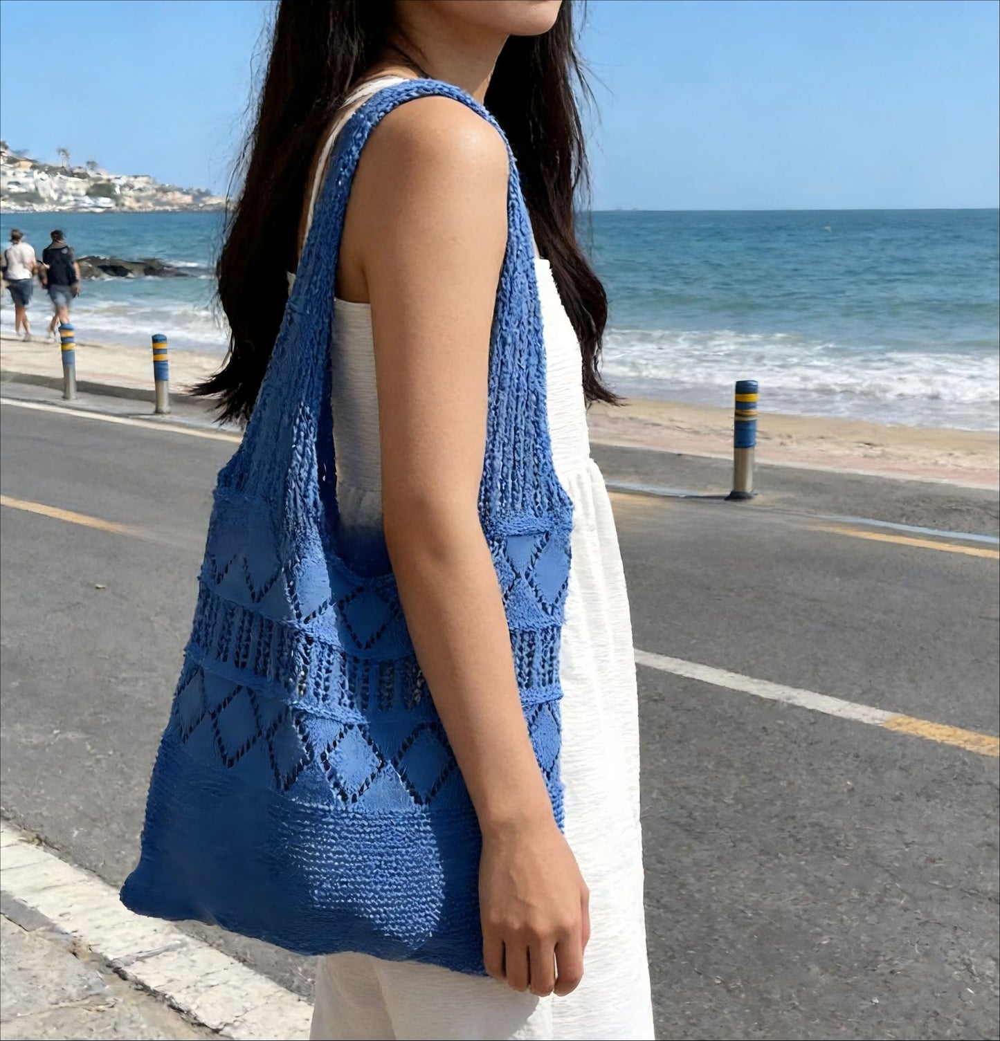 Hollow Hand-Woven Straw Tote Bag for Women
