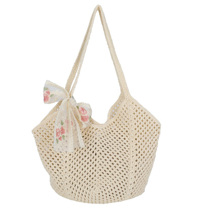 Hollow Hand-Woven Straw Tote Bag for Women