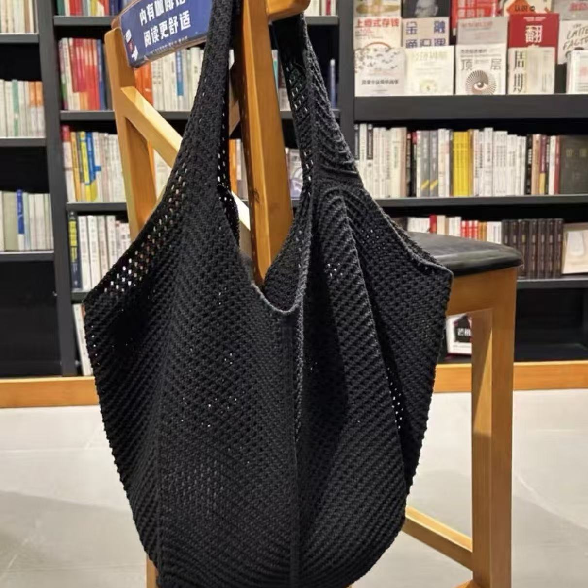 Hollow Hand-Woven Straw Tote Bag for Women