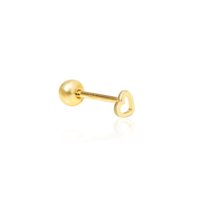 Hollow Heart Spiral Gold Earrings