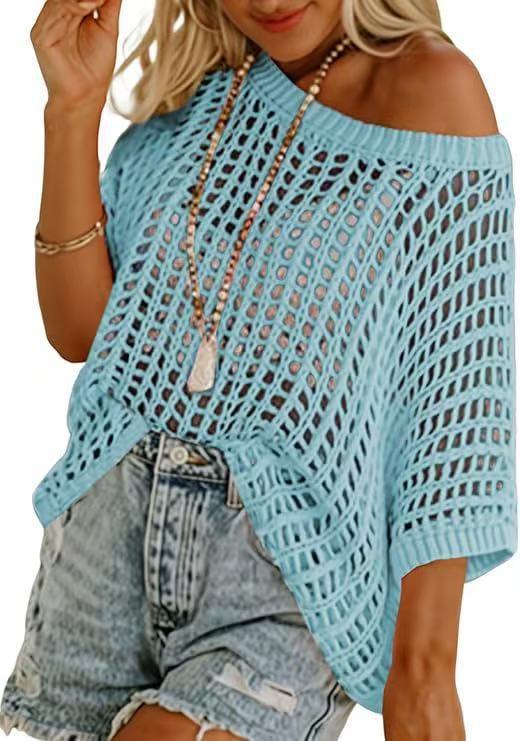 Hollow Knit Beach Cover-Up Pullover