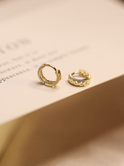 Hollow Lace Flower Gold Ear Hoop