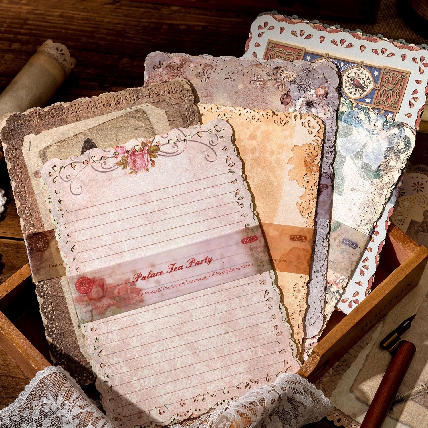 hollow lace material paper