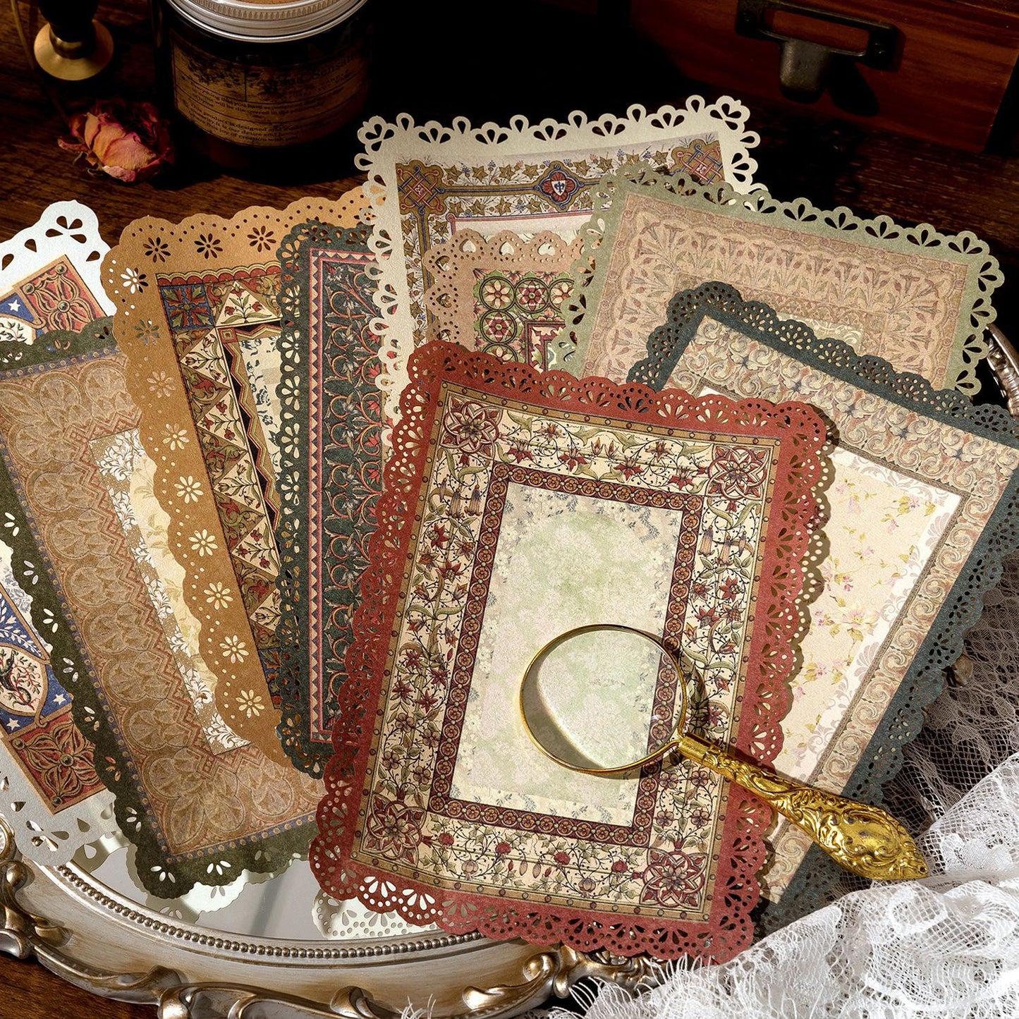 hollow lace material paper
