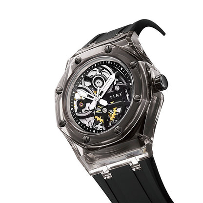 Hollow Mechanical Watch for Men with Luminous Dial