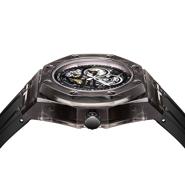 Hollow Mechanical Watch for Men with Luminous Dial