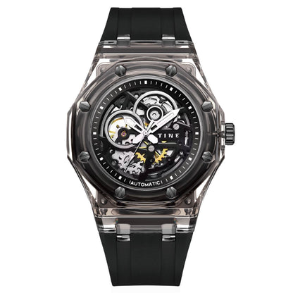 Hollow Mechanical Watch for Men with Luminous Dial