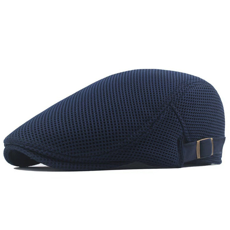 Hollow Mesh Cap Breathable Berets Women's Sun Hat Solid Color Men's Forward Cap
