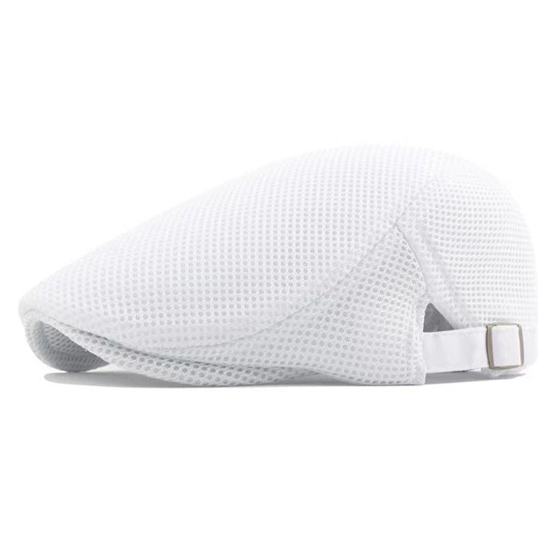 Hollow Mesh Cap Breathable Berets Women's Sun Hat Solid Color Men's Forward Cap