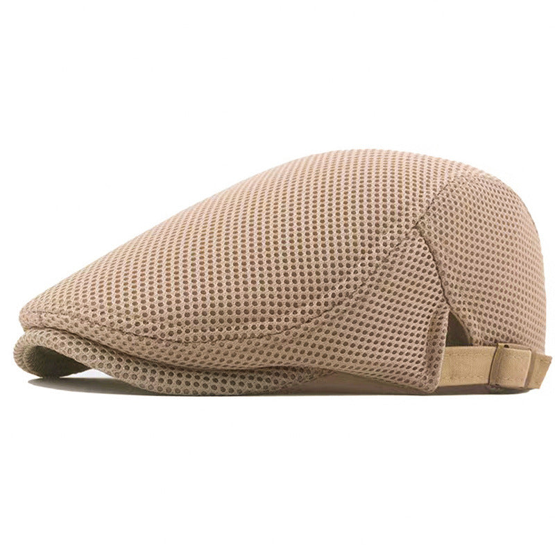 Hollow Mesh Cap Breathable Berets Women's Sun Hat Solid Color Men's Forward Cap