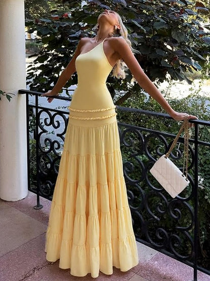 Hollow-out backless dress