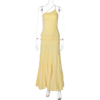 Hollow-out backless dress