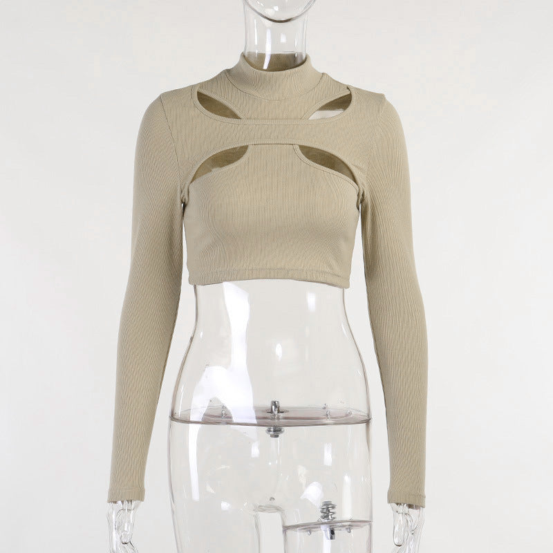 Hollow-out Base Shirt Women's Inner Umbilical T-shirt