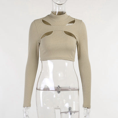 Hollow-out Base Shirt Women's Inner Umbilical T-shirt