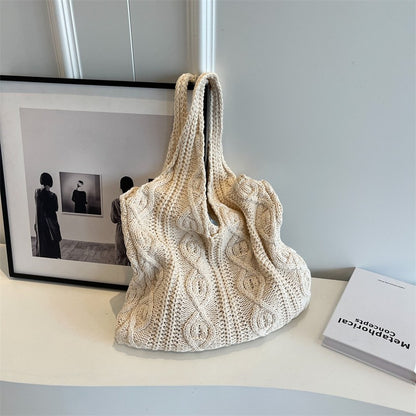Hollow-Out Knitted Beach Tote Bag