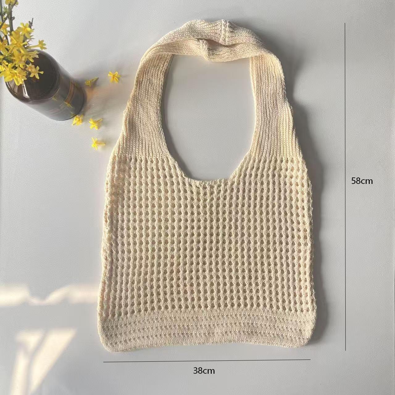 Hollow-Out Knitted Beach Tote Bag