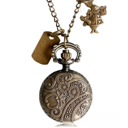 Hollow-Out Petal Pocket Watch