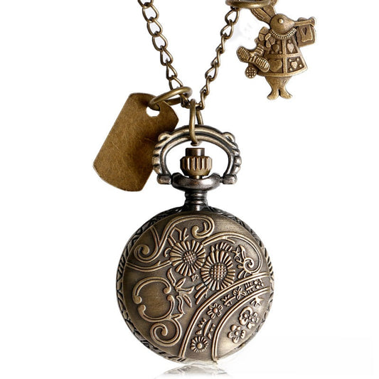 Hollow-Out Petal Pocket Watch