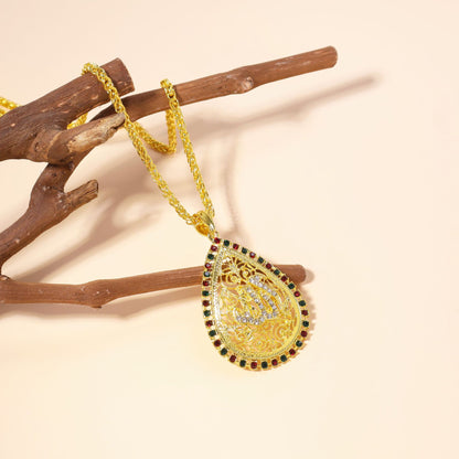 Hollow-Out Water Drop Pendant Necklace