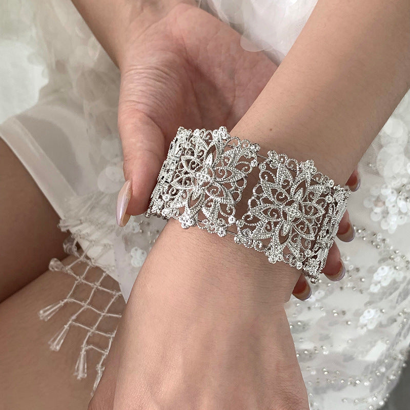 Hollow Pattern Wide Bracelet