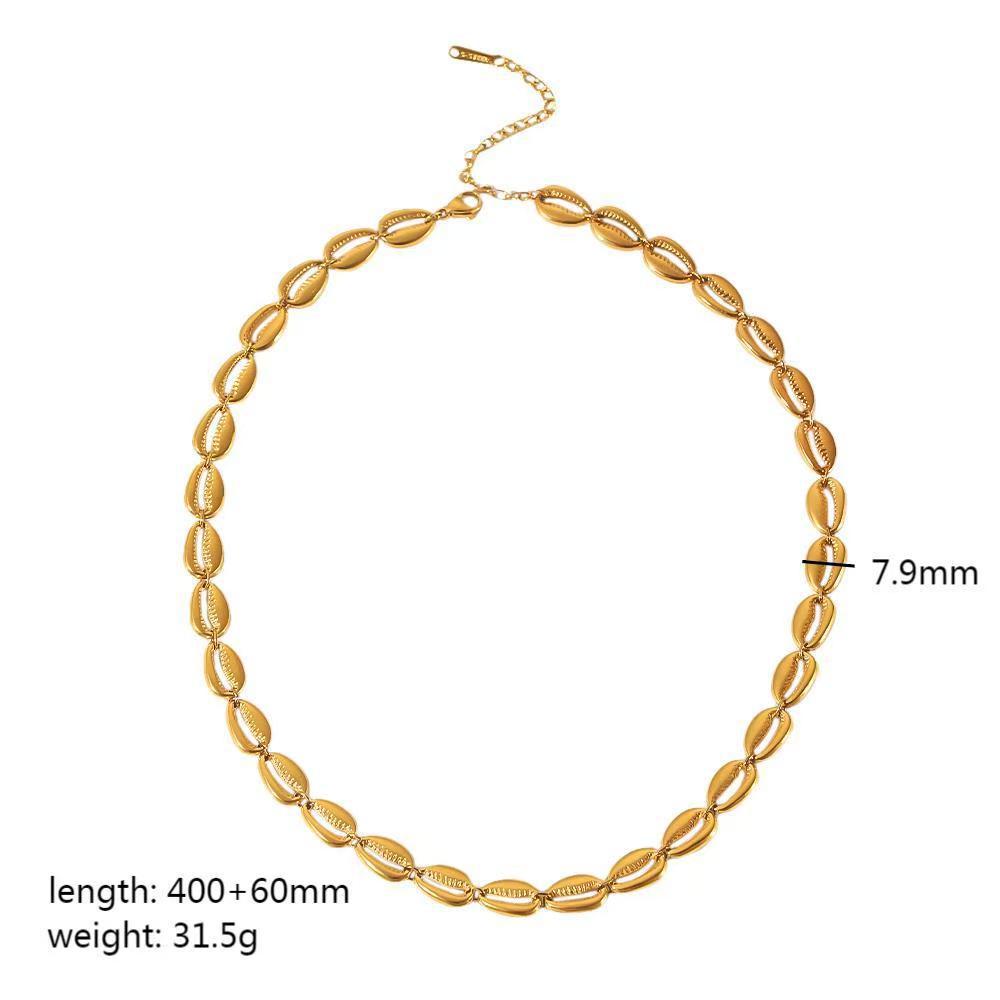 Hollow shell design neck chain