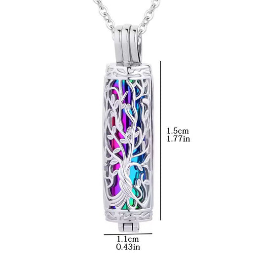 Hollow Tree Cylinder Pendant Urn Bottle