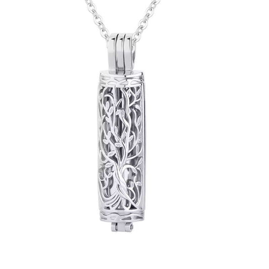 Hollow Tree Cylinder Pendant Urn Bottle