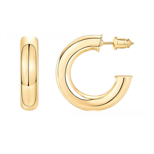 Hollow Tube C-Shaped Earrings