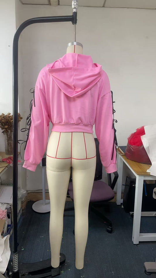 Hollowed Retro Hooded Sweatshirt