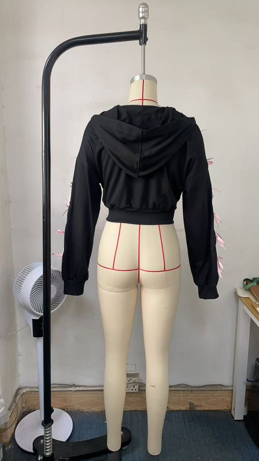 Hollowed Retro Hooded Sweatshirt