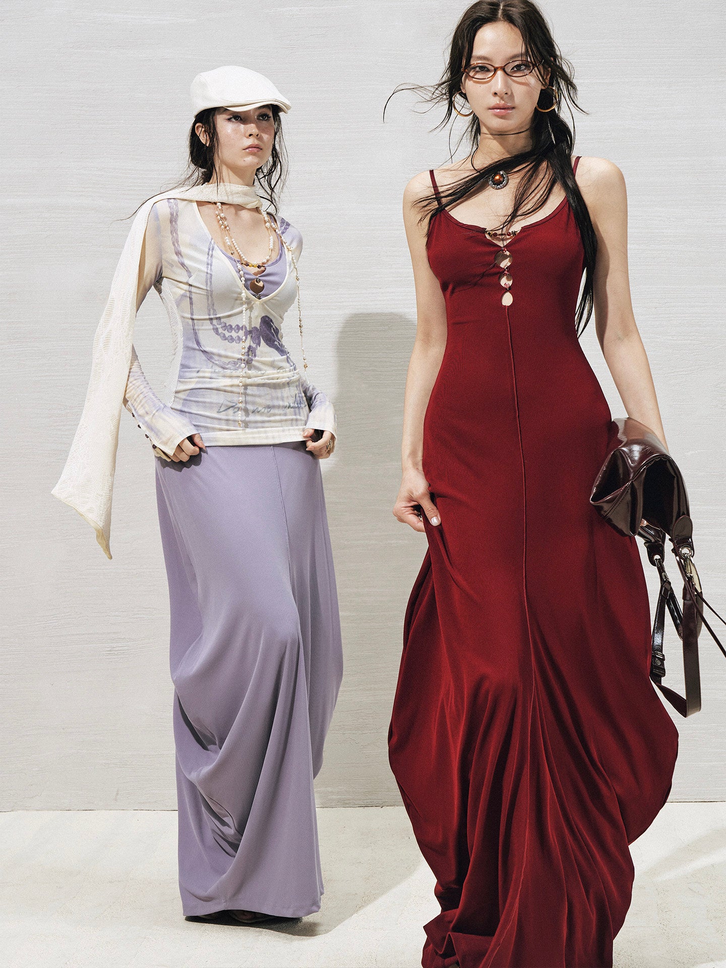 HollowOut Beaded Cocoon TwoPiece Dress