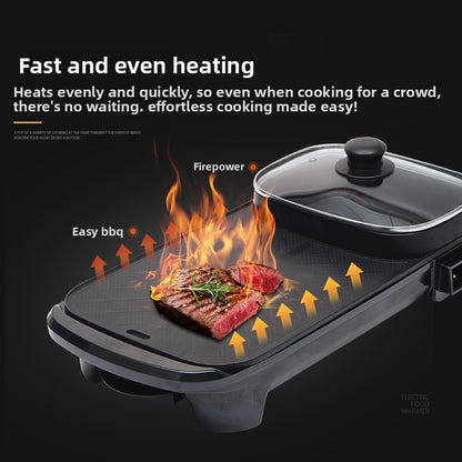 Home electric hot pot and grill combo
