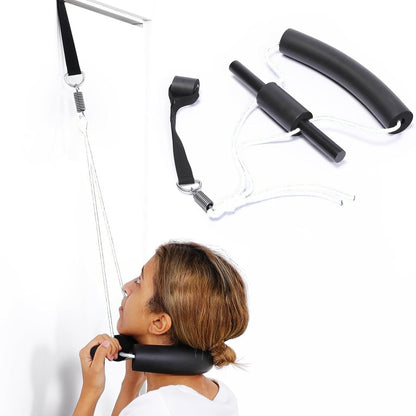 Home-use neck traction device for doors