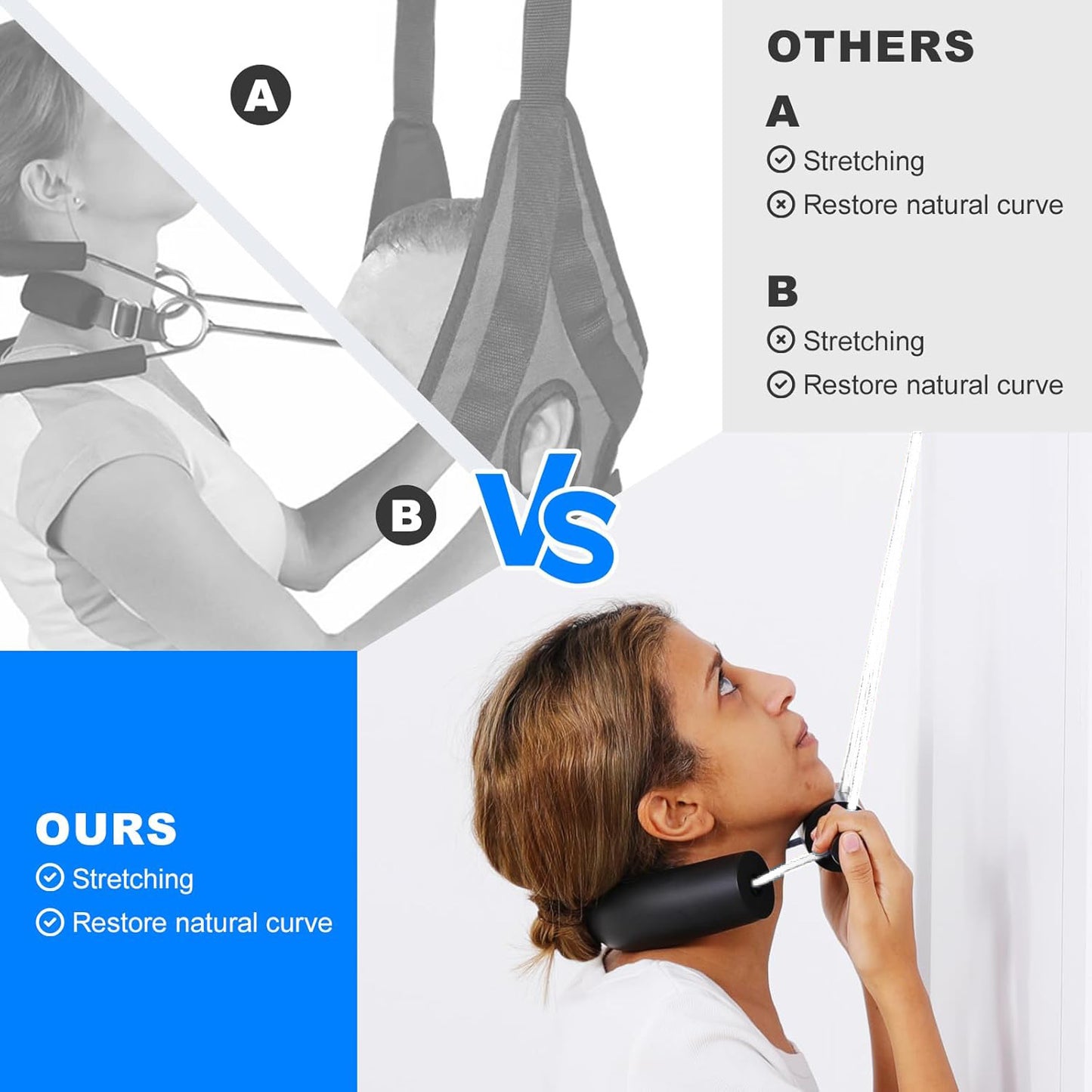 Home-use neck traction device for doors