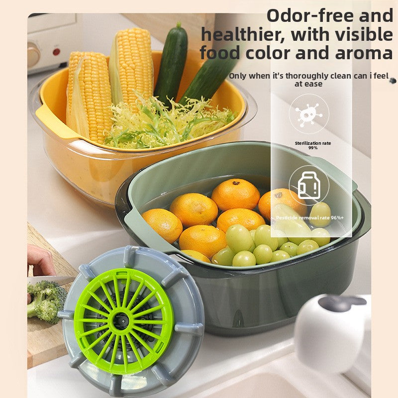 Home Vegetable and Fruit Washer – Turbine Purifier for Removing Pesticide Residues