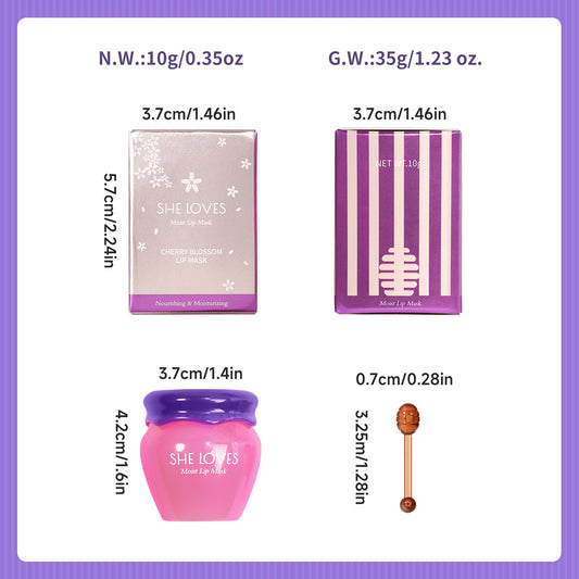 Honey Sakura Lip Care Set with Scrub and Balm