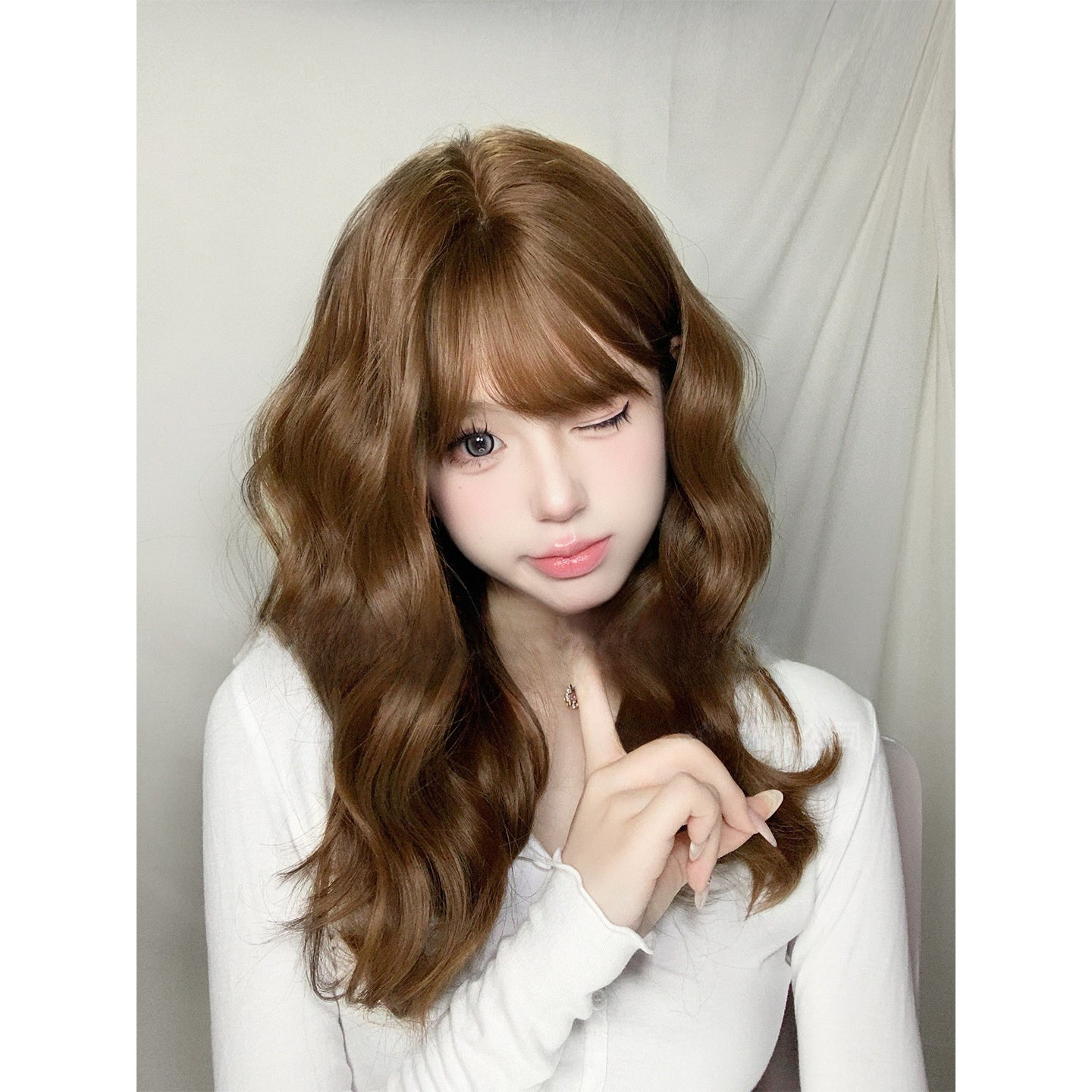 Honey tea brown long curls