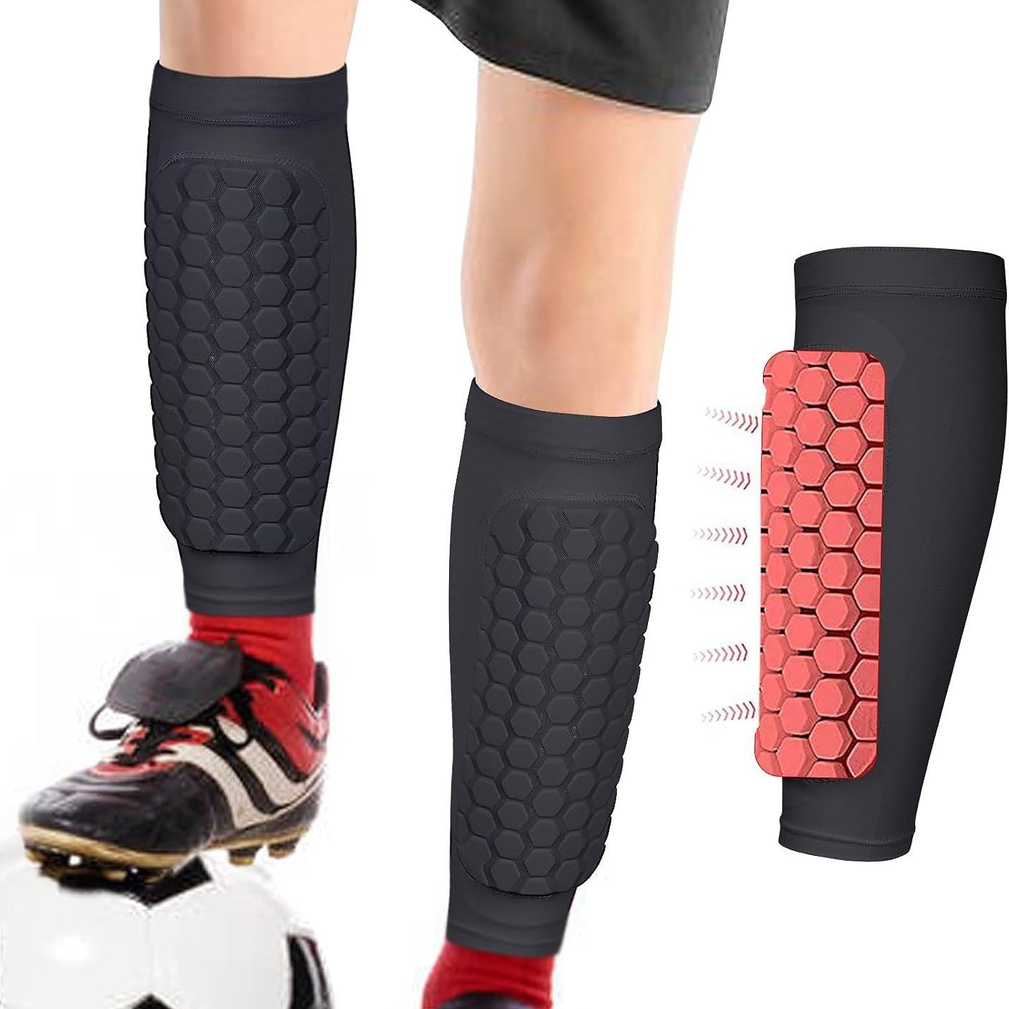 Honeycomb Calf Socks Leg Guard for Football Anti-Collision Protection