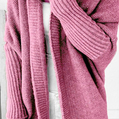 Hooded Batwing Sleeve Knit Sweater