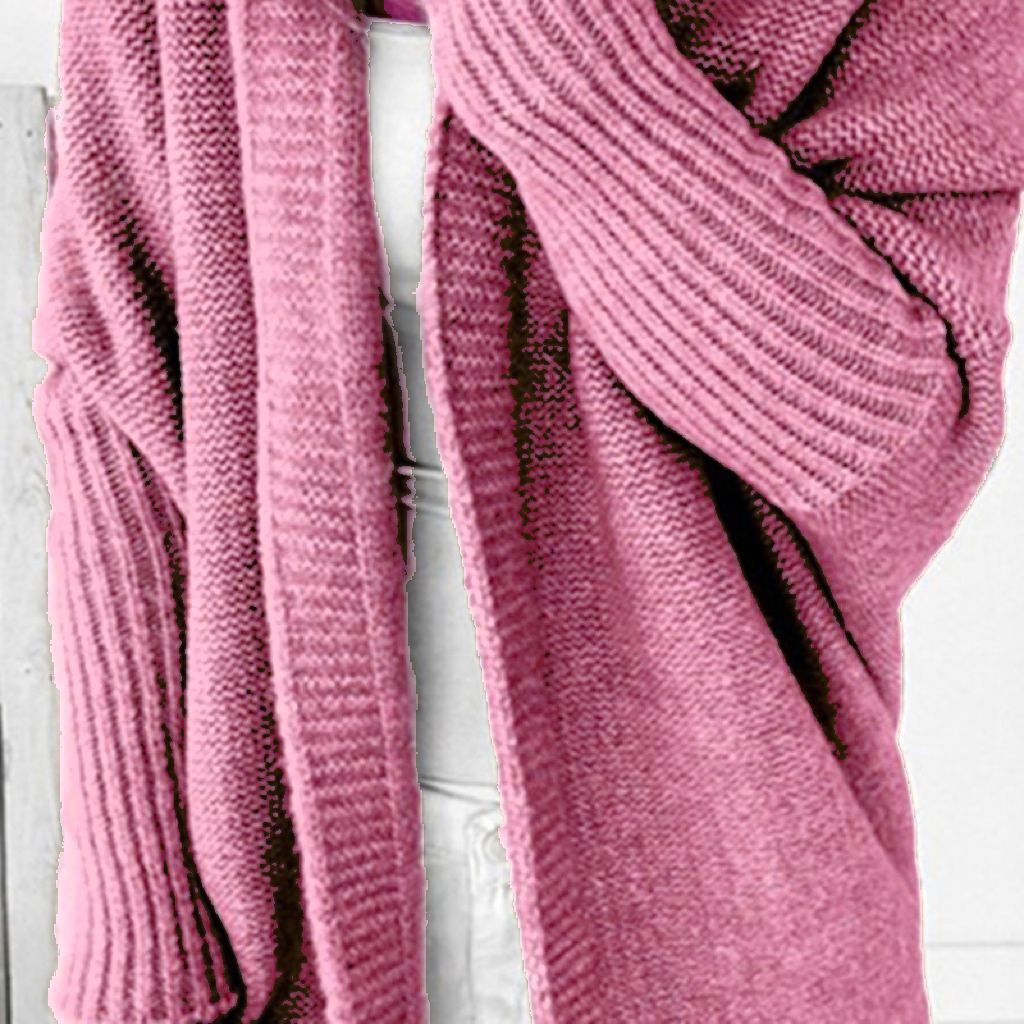 Hooded Batwing Sleeve Knit Sweater